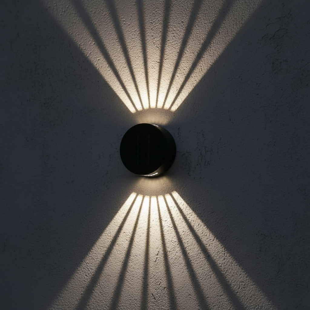 Alternative view of Nordics Pro Solani solar wall lamp.