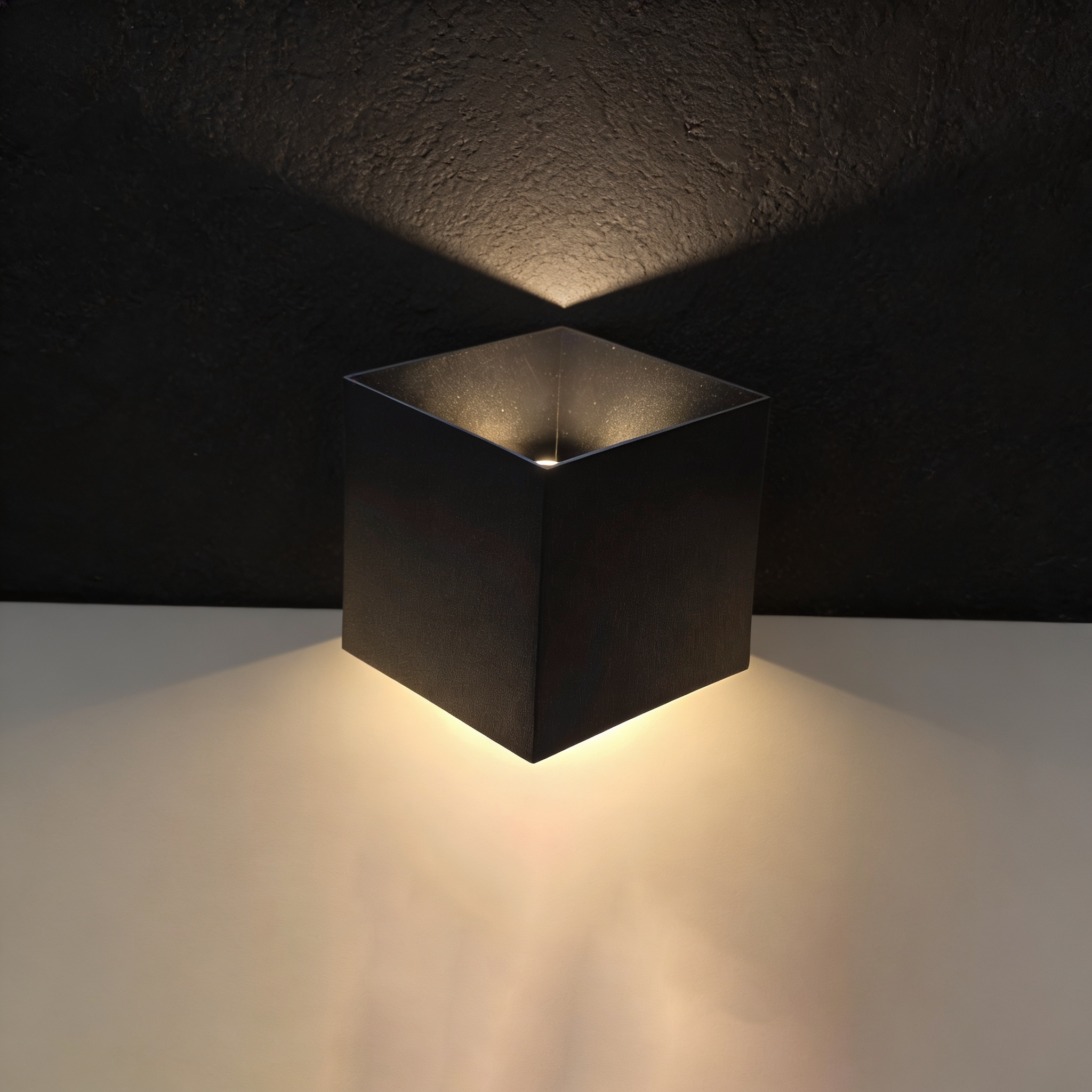 Alternative view of modern cube up and down wall light