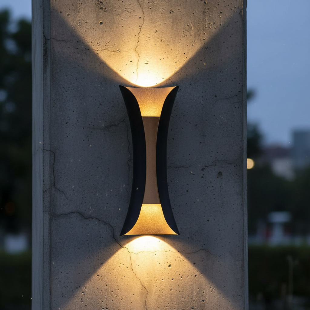 Alternative view of Sokhna Modern LED Outdoor Waterproof Wall Lamp, available in different wattages and colors.