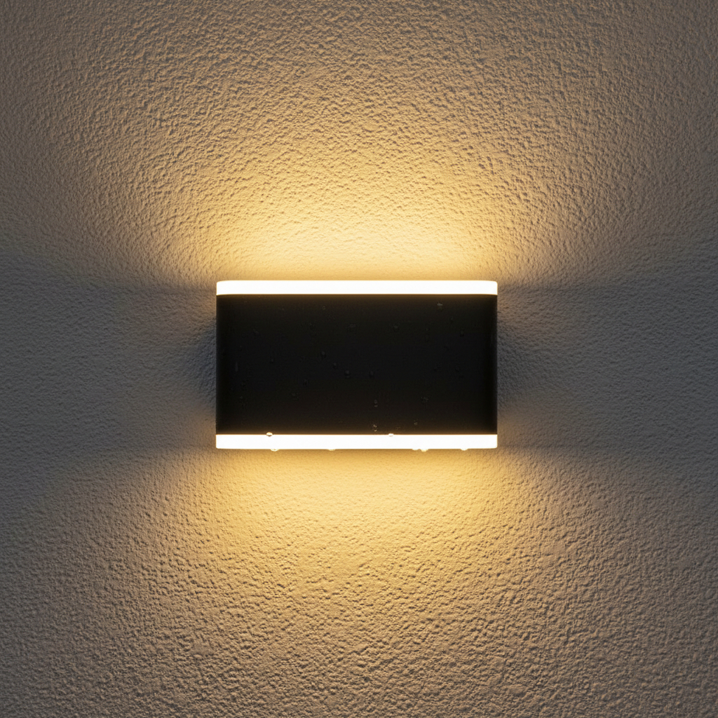 Alternative view of rectangular LED wall lamp