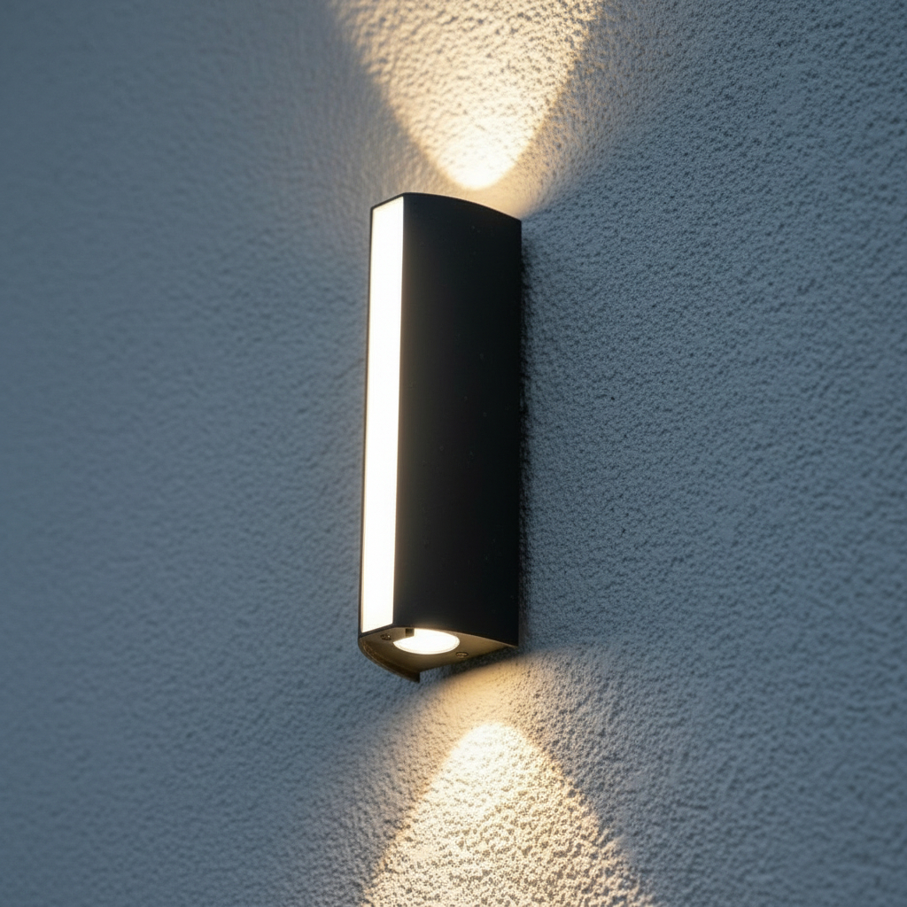 Alternative view of Oblong Metal Wall Lamp in Anthracite