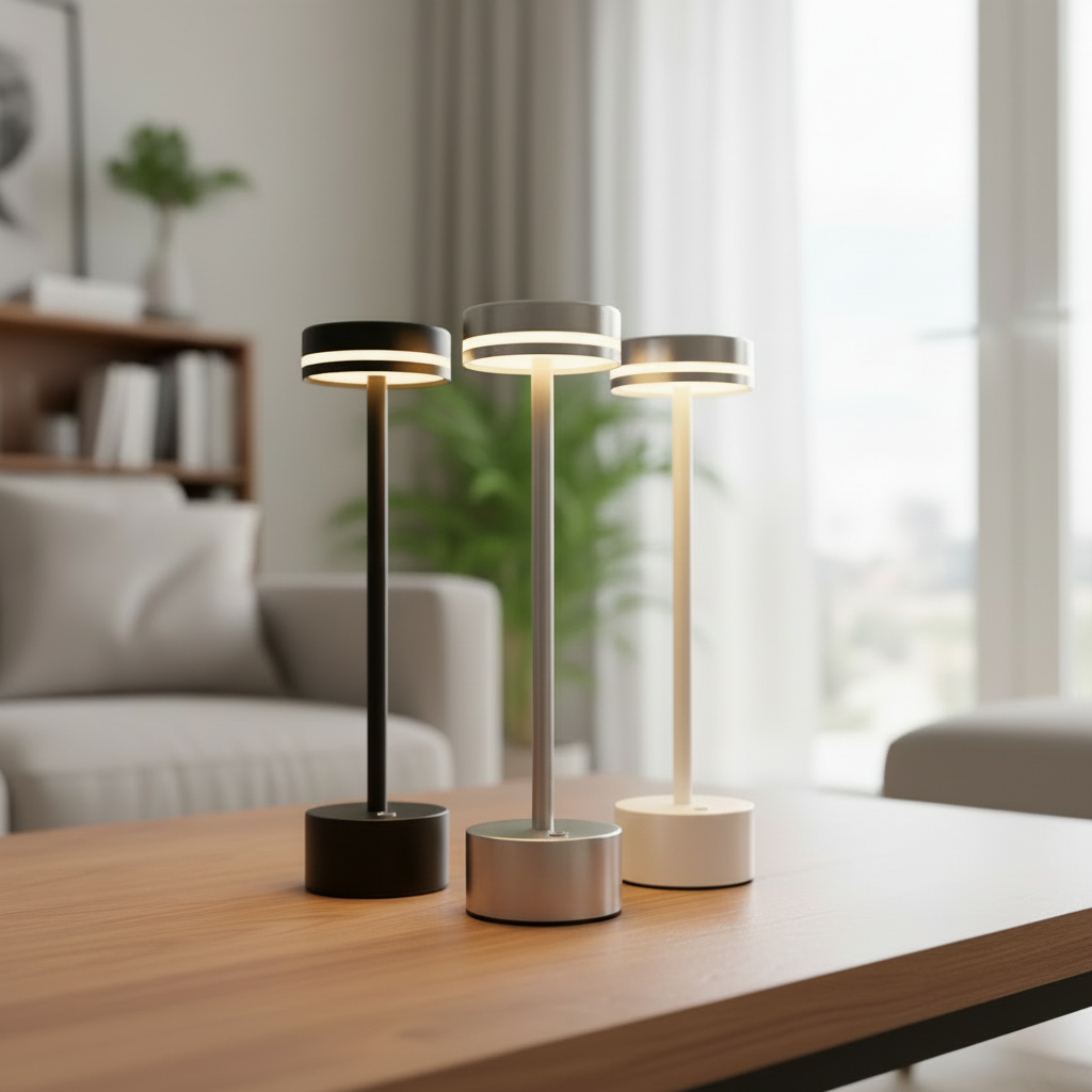 Alternative view of These are modern rechargeable metal LED table lamps available