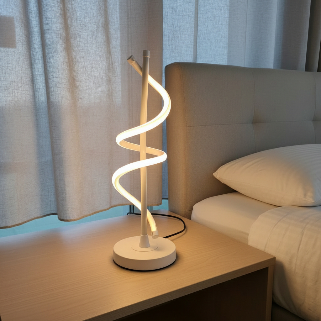 Alternative view of LED spiral table lamp