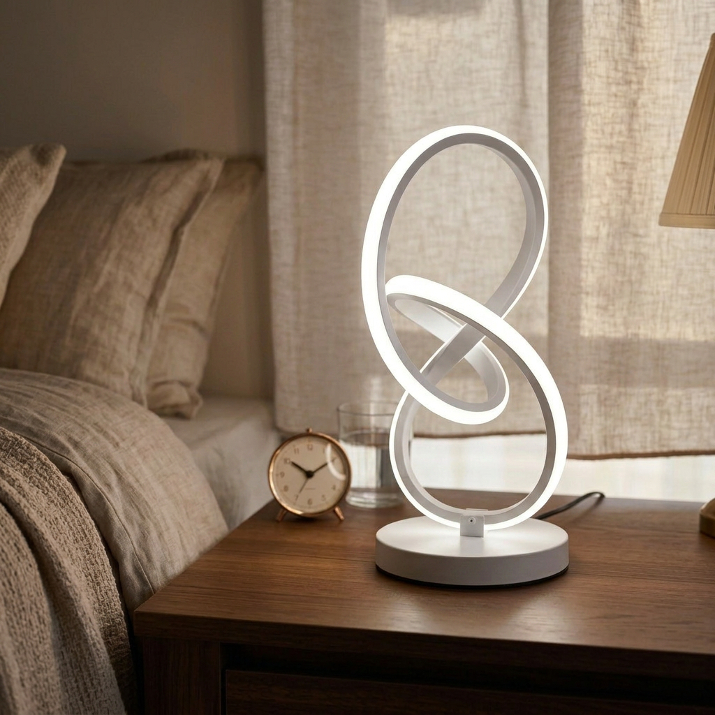 Alternative view of LED spiral table lamp