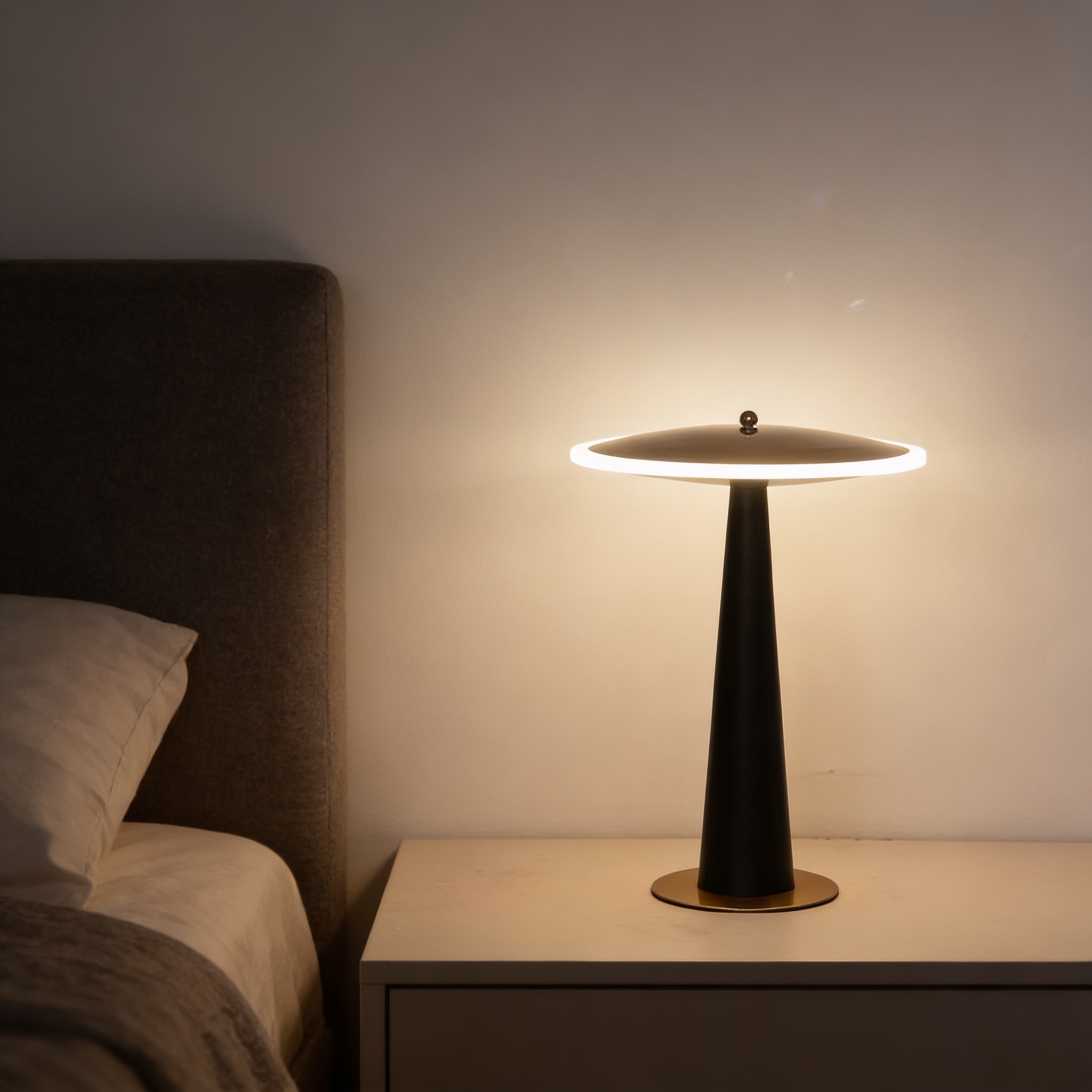 Alternative view of UFO Round Aluminum Acrylic LED Table Lamp