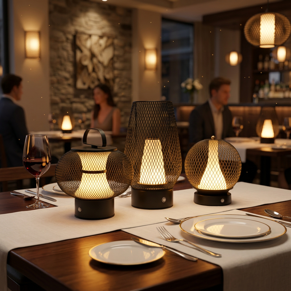 Alternative view of JHY DESIGN Touch Metal Bedside Lamp, Battery Operated LED Lantern , Wireless Accent Light for Weddings, Patio Events, Indoor and Outdoor
