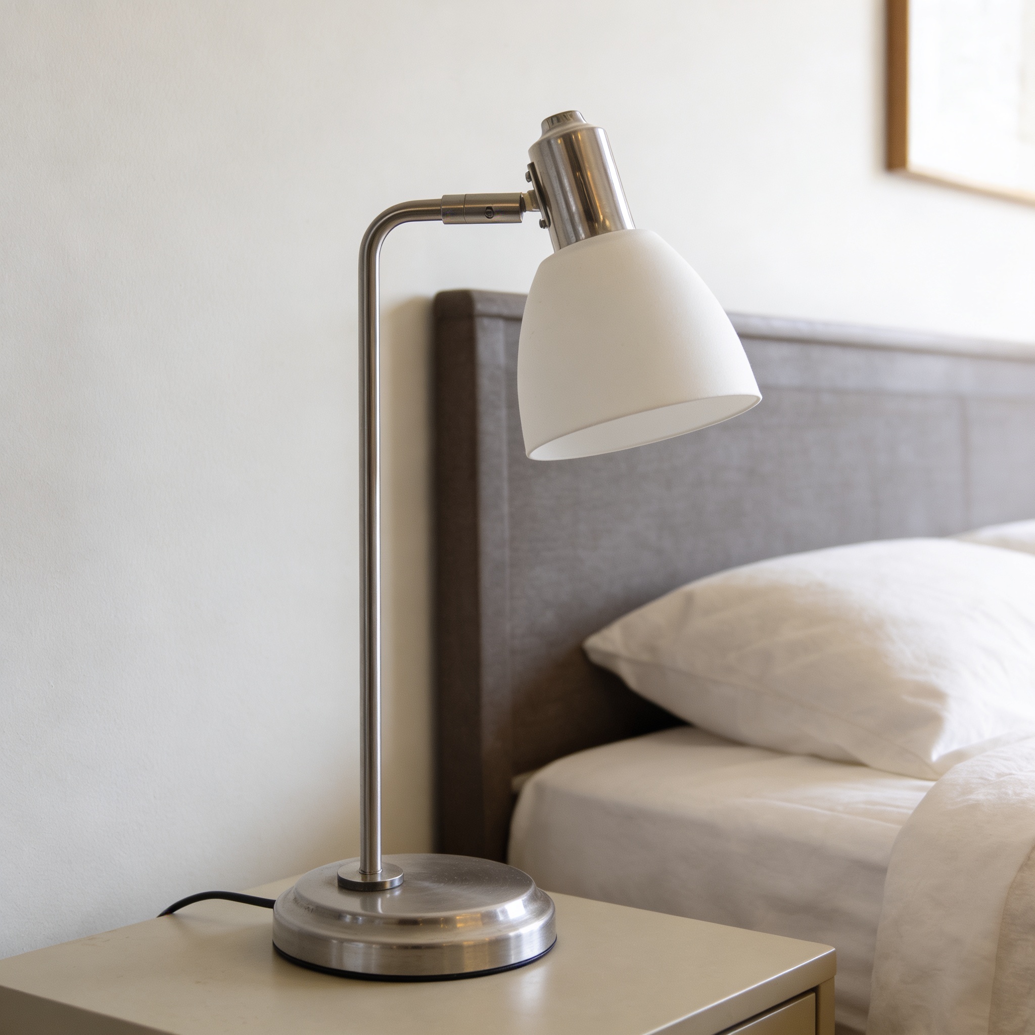 Nordlux - Ray - Chrome & Opal White Glass Modern Designer Desk Light