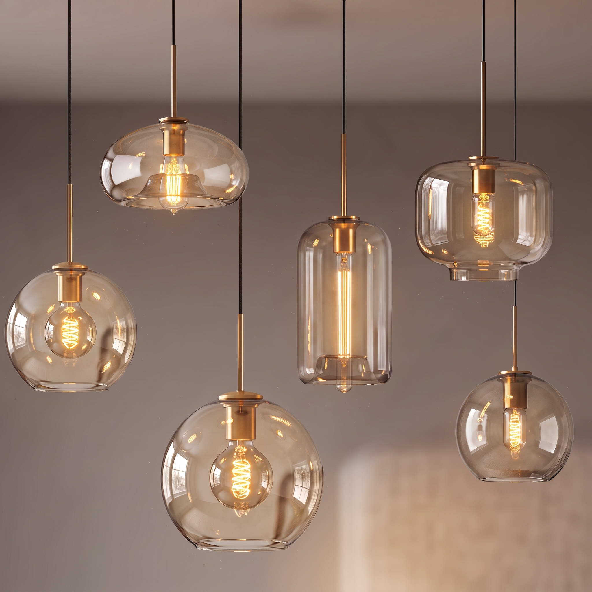 Alternative view of Nordic LED Pendant Light Creative Restaurant Single Head Glass Pendant Light Modern Simple Industrial Style Coffee Shop Window
