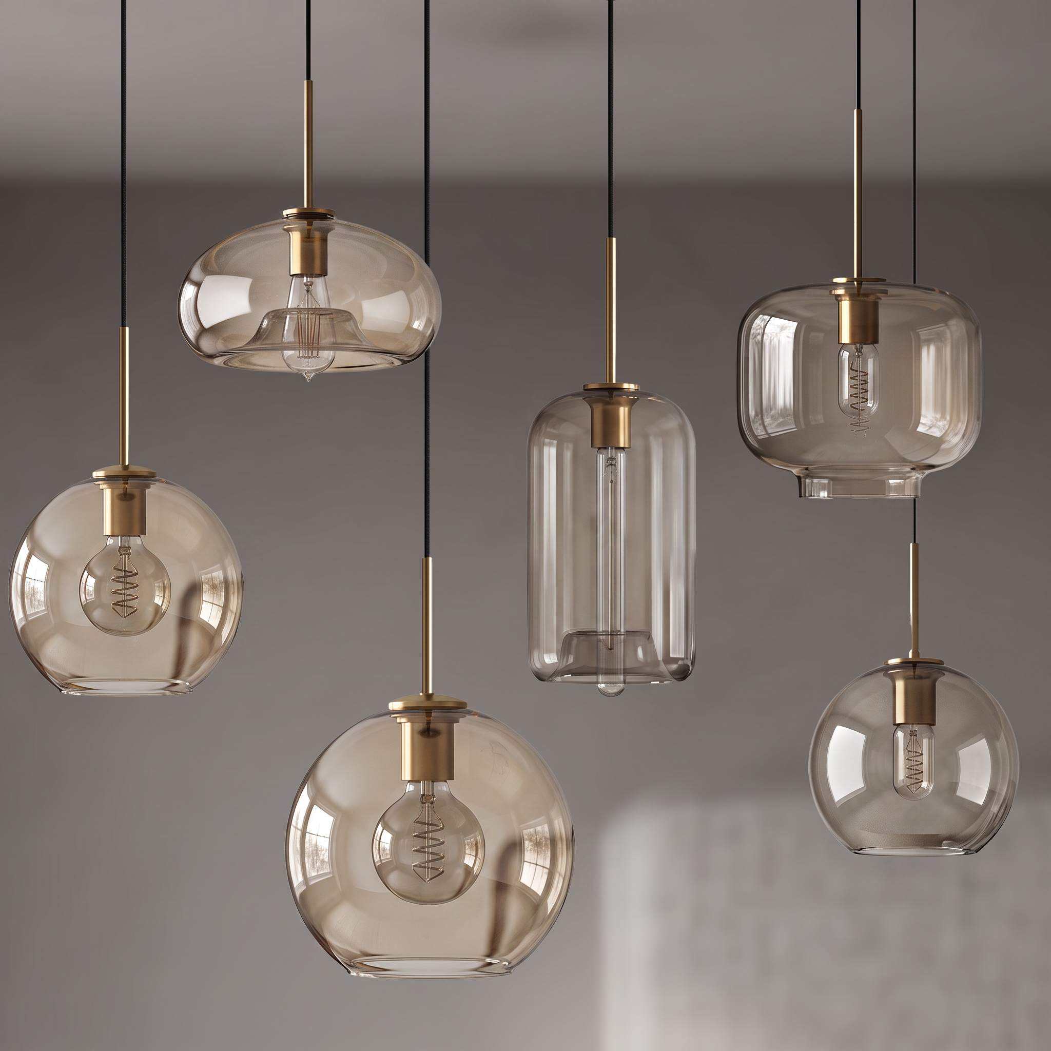 Nordic LED Pendant Light Creative Restaurant Single Head Glass Pendant Light Modern Simple Industrial Style Coffee Shop Window